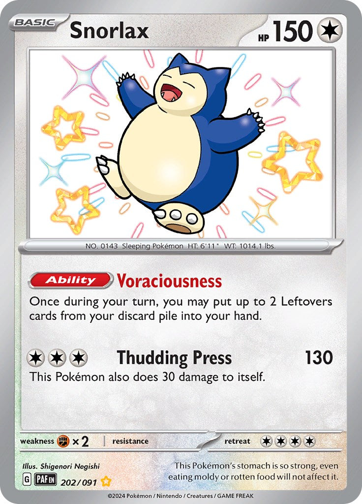 Snorlax (202/091) [Scarlet & Violet: Paldean Fates] | Exor Games New Glasgow