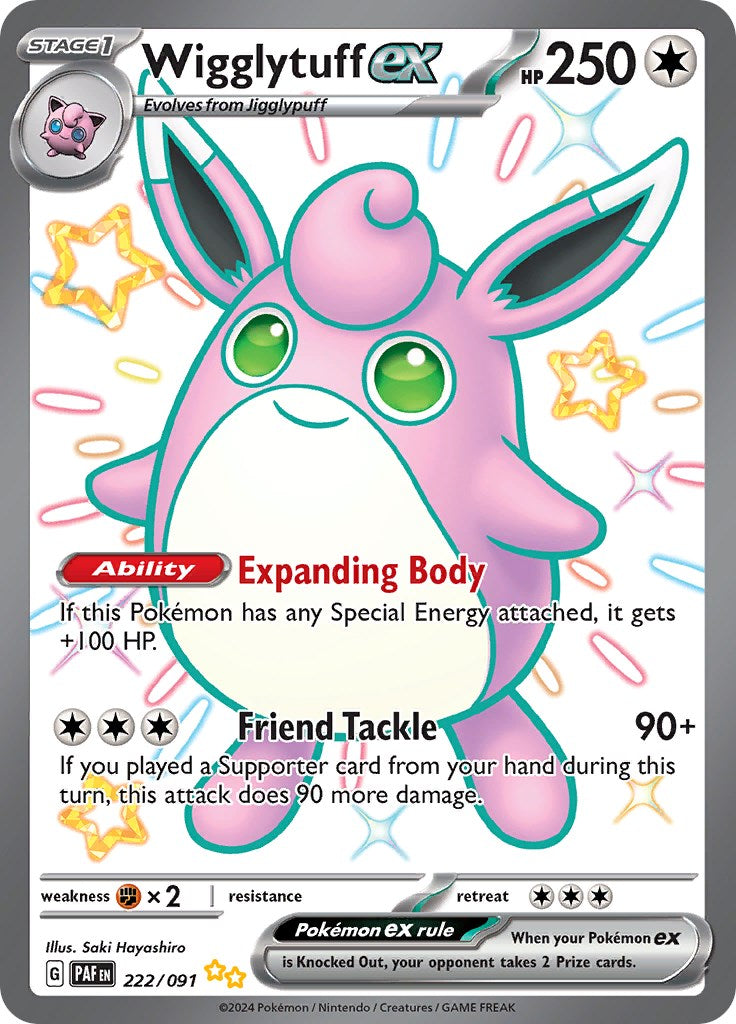 Wigglytuff ex (222/091) [Scarlet & Violet: Paldean Fates] | Exor Games New Glasgow