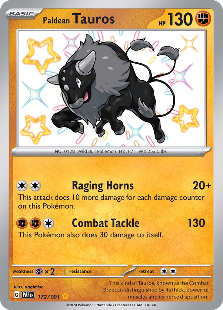 Paldean Tauros (172/091) [Scarlet & Violet: Paldean Fates] | Exor Games New Glasgow