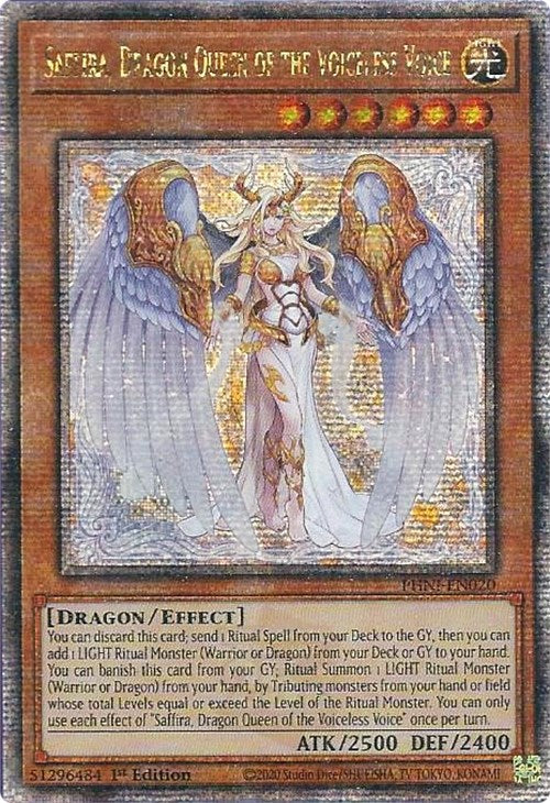 Saffira, Dragon Queen of the Voiceless Voice [PHNI-EN020] Quarter Century Secret Rare | Exor Games New Glasgow