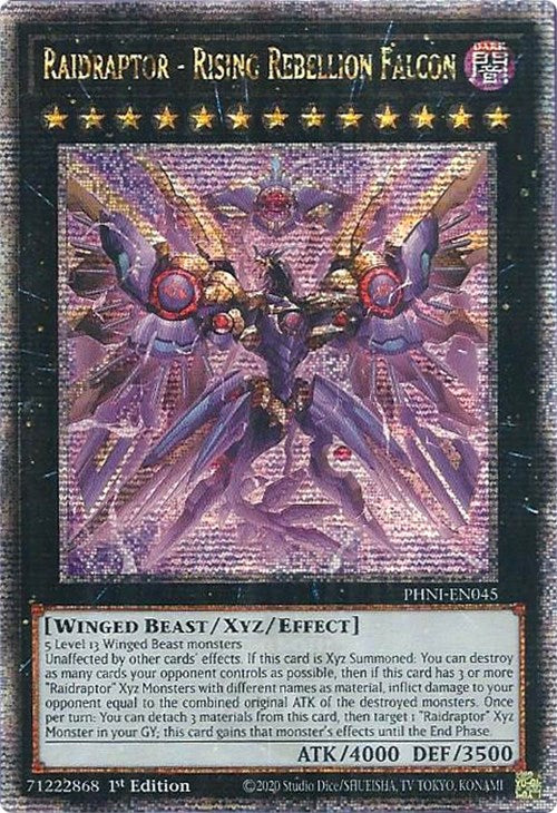 Raidraptor - Rising Rebellion Falcon [PHNI-EN045] Quarter Century Secret Rare | Exor Games New Glasgow