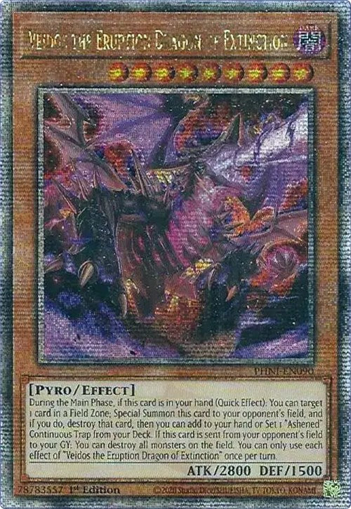 Veidos the Eruption Dragon of Extinction [PHNI-EN090] Quarter Century Secret Rare | Exor Games New Glasgow