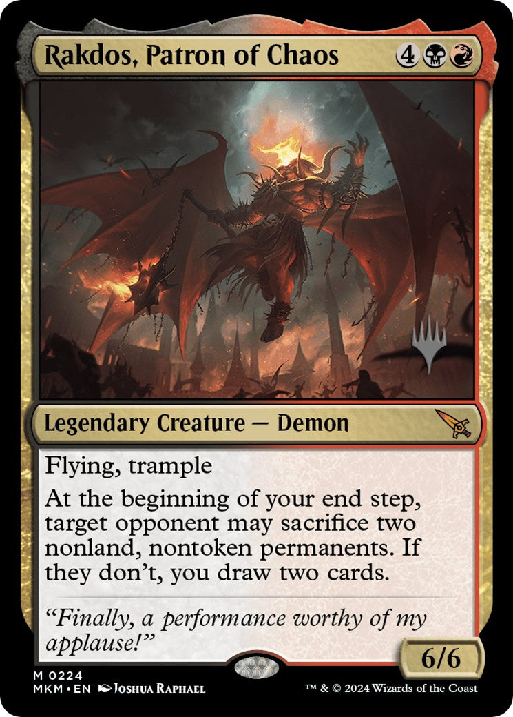 Rakdos, Patron of Chaos (Promo Pack) [Murders at Karlov Manor Promos] | Exor Games New Glasgow