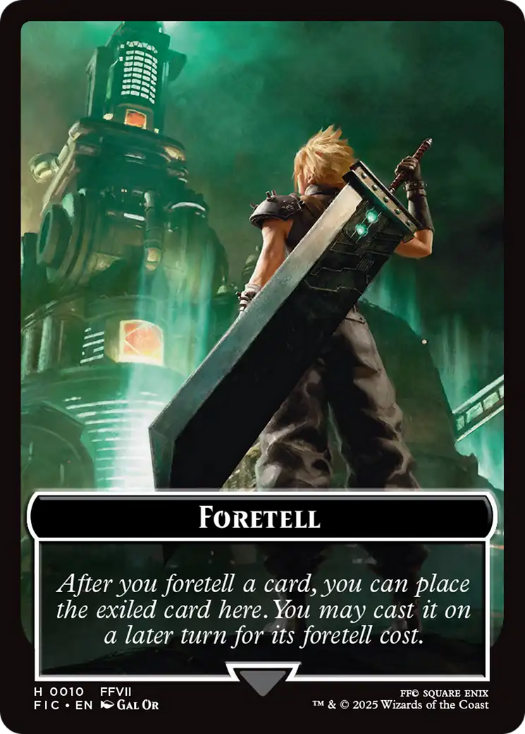 Foretell // Treasure Double-Sided Token (Surge Foil) [FINAL FANTASY Commander Tokens] | Exor Games New Glasgow