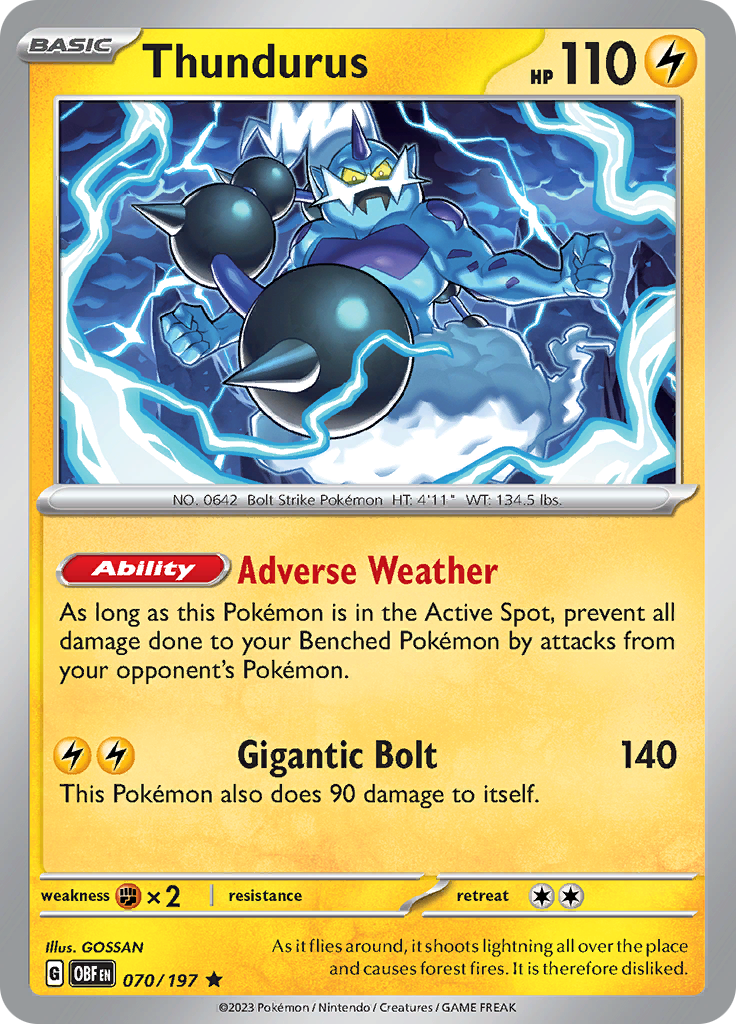 Thundurus (070/197) [Scarlet & Violet: Obsidian Flames] | Exor Games New Glasgow