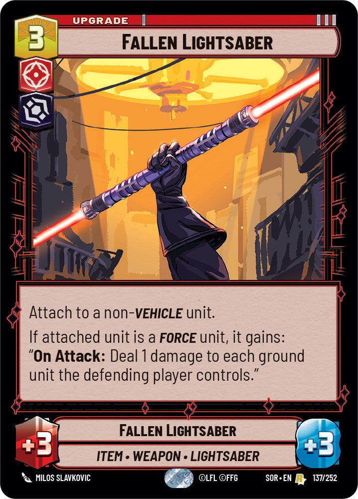 Fallen Lightsaber (137/252) [Spark of Rebellion] | Exor Games New Glasgow