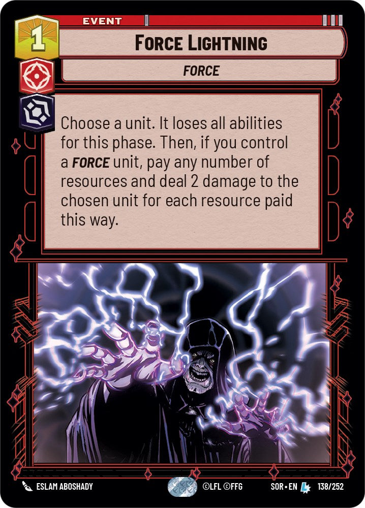 Force Lightning (138/252) [Spark of Rebellion] | Exor Games New Glasgow