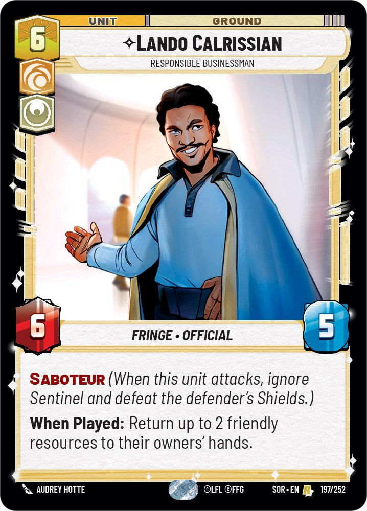 Lando Calrissian - Responsible Businessman (197/252) [Spark of Rebellion] | Exor Games New Glasgow