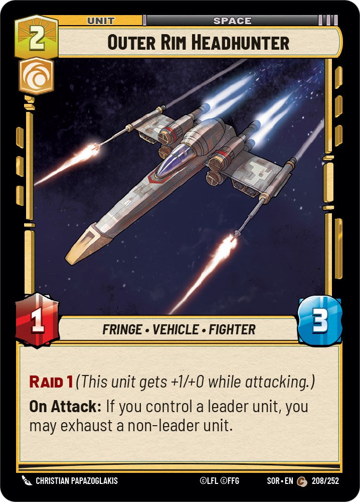 Outer Rim Headhunter (208/252) [Spark of Rebellion] | Exor Games New Glasgow