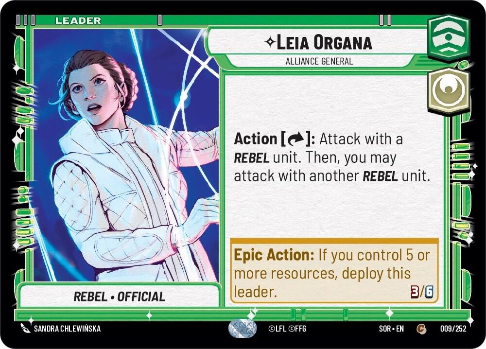 Leia Organa - Alliance General (009/252) [Spark of Rebellion] | Exor Games New Glasgow