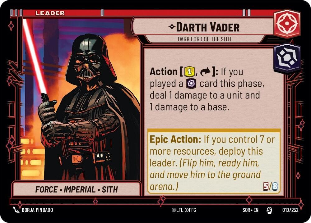 Darth Vader - Dark Lord of the Sith (010/252) [Spark of Rebellion] | Exor Games New Glasgow