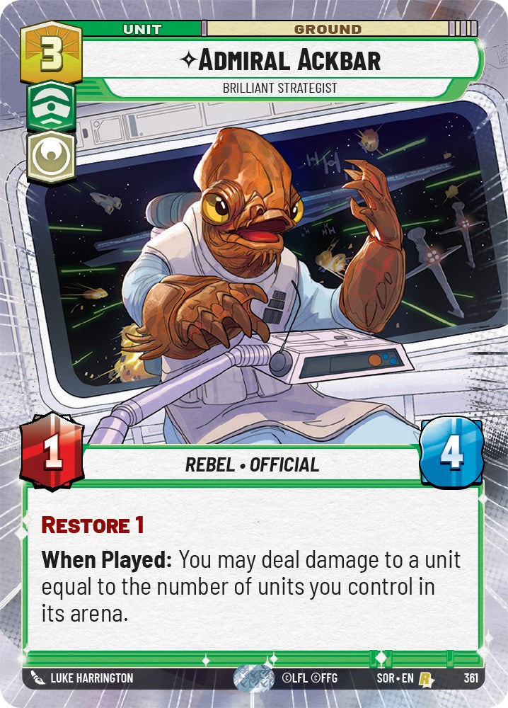 Admiral Ackbar - Brilliant Strategist (Hyperspace) (361) [Spark of Rebellion] | Exor Games New Glasgow