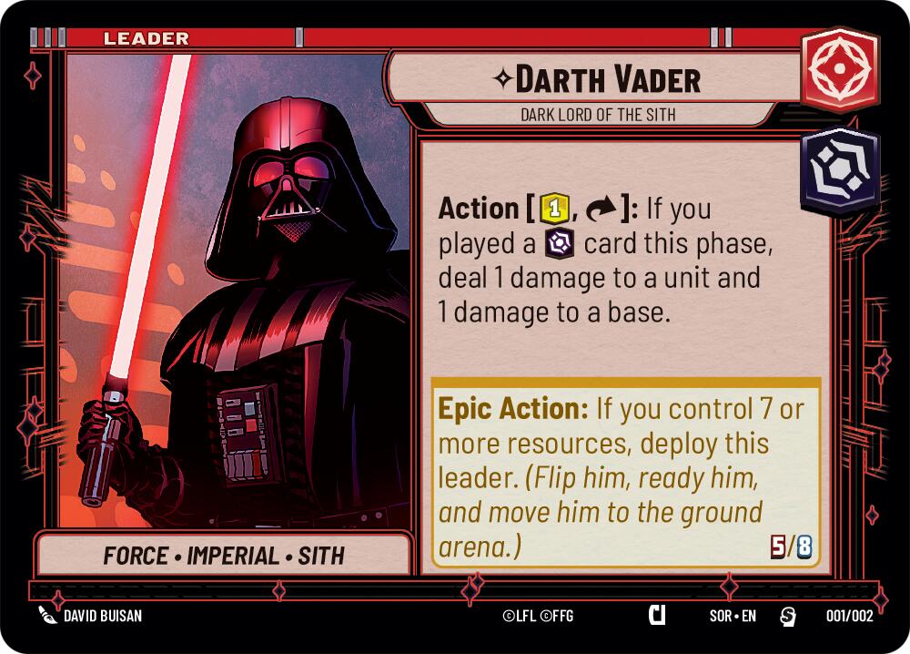 Darth Vader - Dark Lord of the Sith (001/002) (Prerelease Promo) (001/002) [Spark of Rebellion Promos] | Exor Games New Glasgow