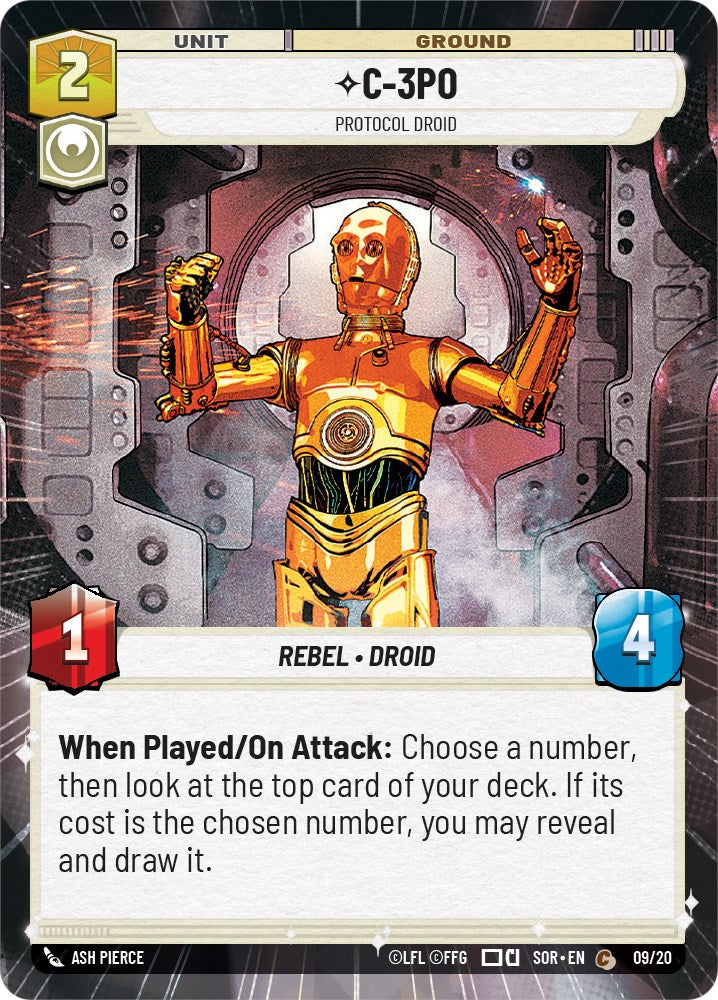 C-3PO - Protocol Droid (Hyperspace) (9/20) [Spark of Rebellion: Weekly Play] | Exor Games New Glasgow