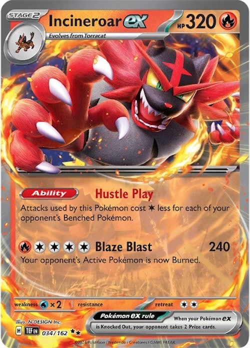 Incineroar ex (034/162) [Scarlet & Violet: Temporal Forces] | Exor Games New Glasgow