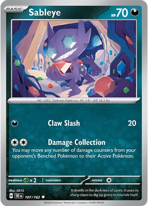 Sableye (107/162) [Scarlet & Violet: Temporal Forces] | Exor Games New Glasgow