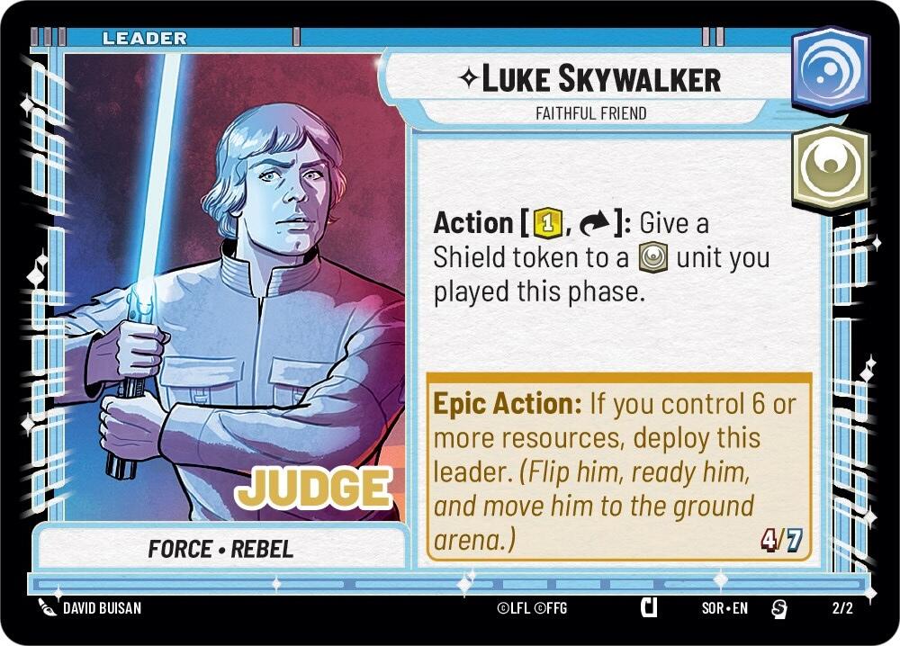 Luke Skywalker - Faithful Friend (3/002) (Judge Promo) (002/002) [Spark of Rebellion Promos] | Exor Games New Glasgow