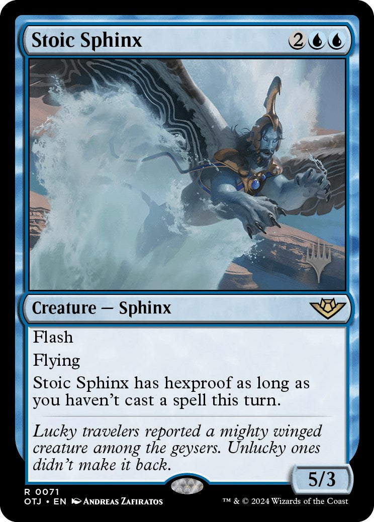 Stoic Sphinx (Promo Pack) [Outlaws of Thunder Junction Promos] | Exor Games New Glasgow