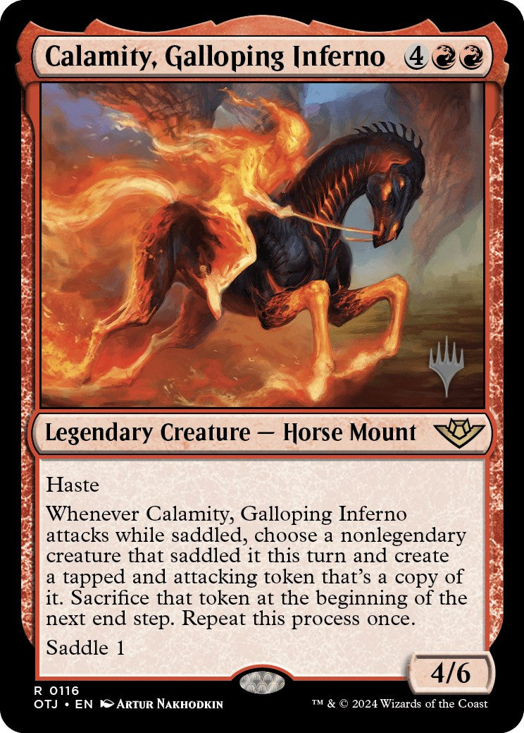 Calamity, Galloping Inferno (Promo Pack) [Outlaws of Thunder Junction Promos] | Exor Games New Glasgow