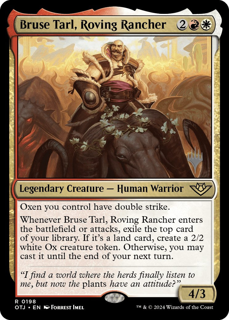 Bruse Tarl, Roving Rancher (Promo Pack) [Outlaws of Thunder Junction Promos] | Exor Games New Glasgow