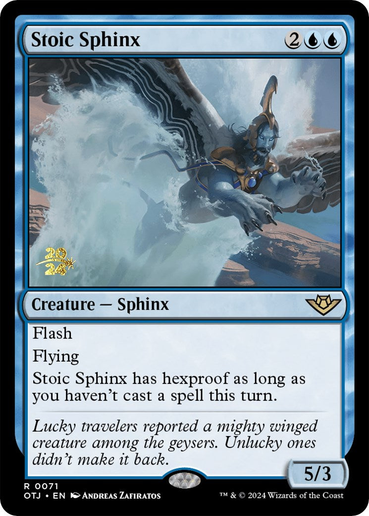 Stoic Sphinx [Outlaws of Thunder Junction Prerelease Promos] | Exor Games New Glasgow