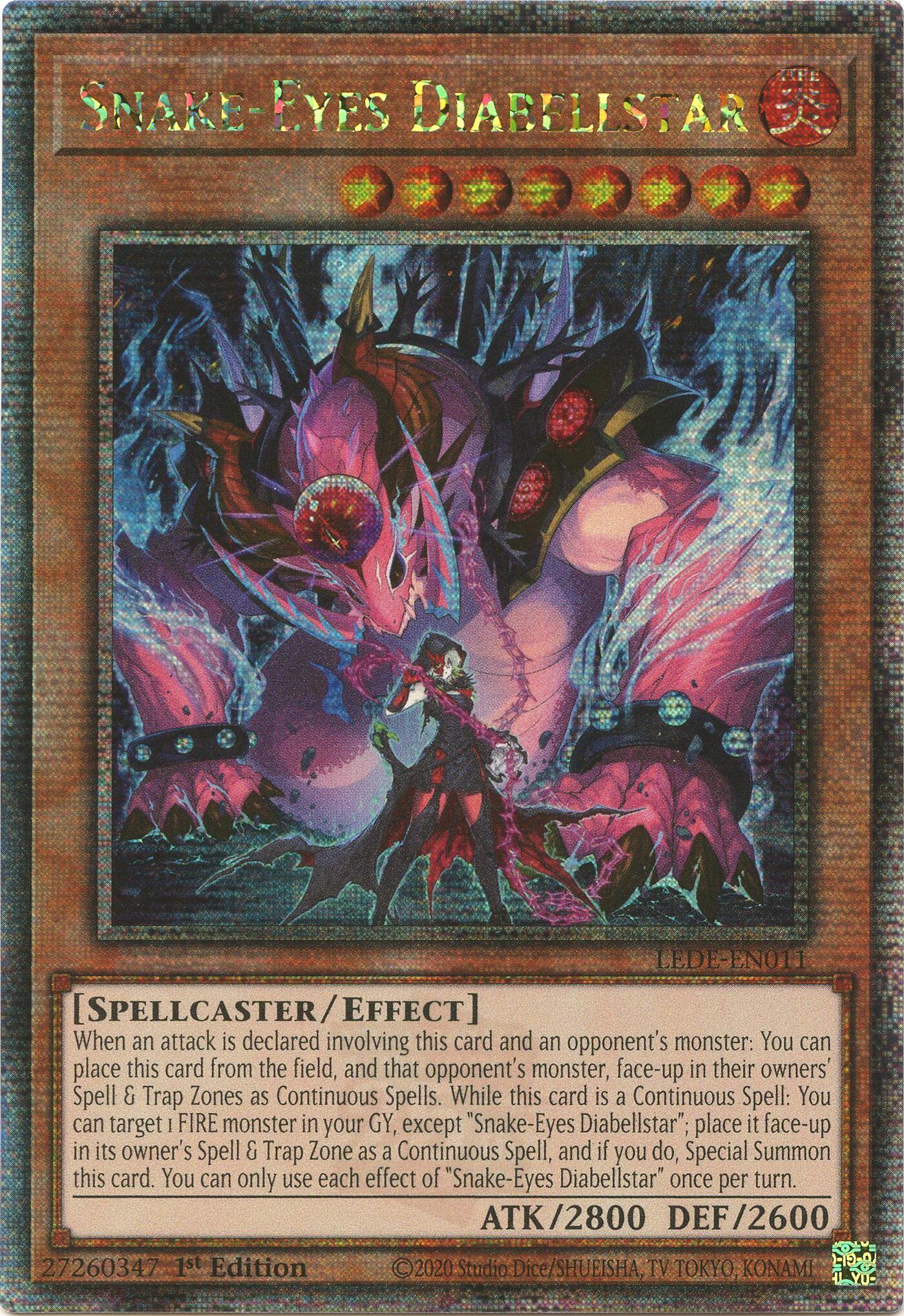 Snake-Eyes Diabellstar [LEDE-EN011] Quarter Century Secret Rare | Exor Games New Glasgow