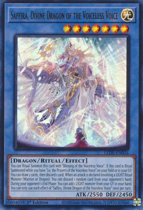 Saffira, Divine Dragon of the Voiceless Voice [LEDE-EN034] Ultra Rare | Exor Games New Glasgow