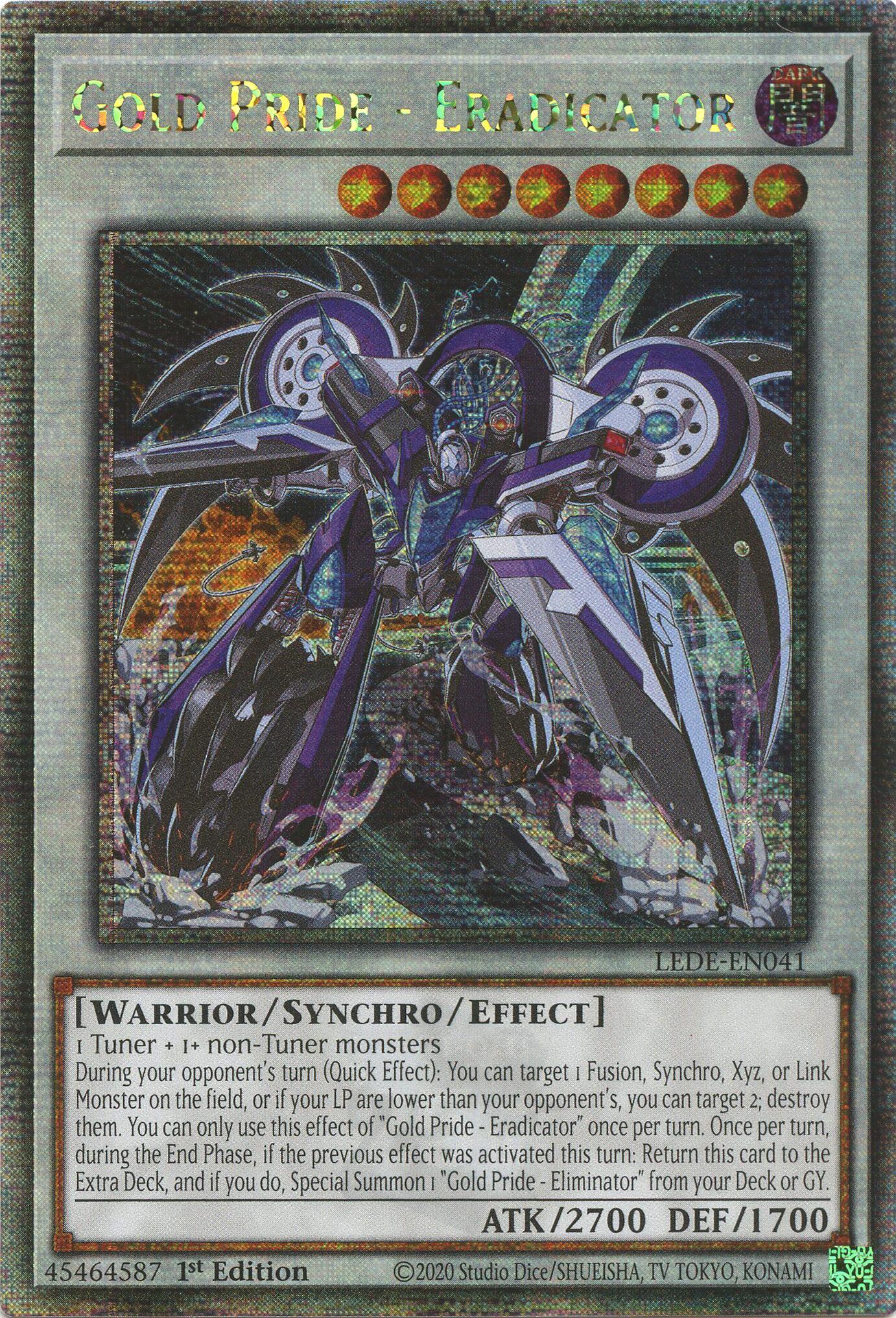 Gold Pride - Eradicator (Quarter Century Secret Rare) [LEDE-EN041] Quarter Century Secret Rare | Exor Games New Glasgow