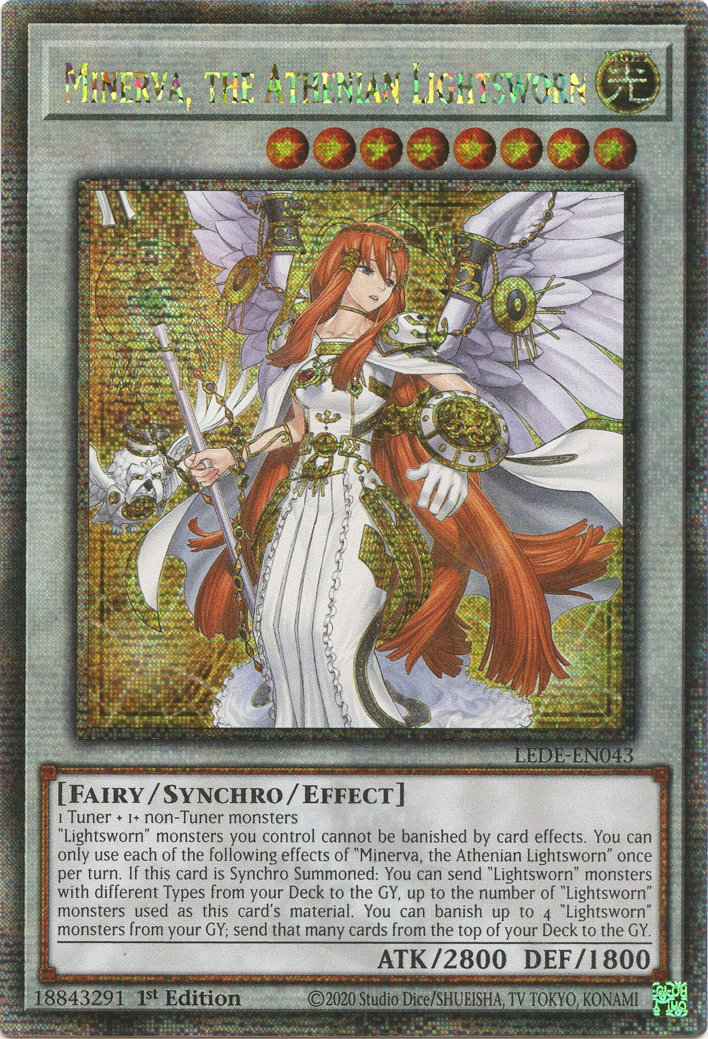 Minerva, the Athenian Lightsworn (Quarter Century Secret Rare) [LEDE-EN043] Quarter Century Secret Rare | Exor Games New Glasgow