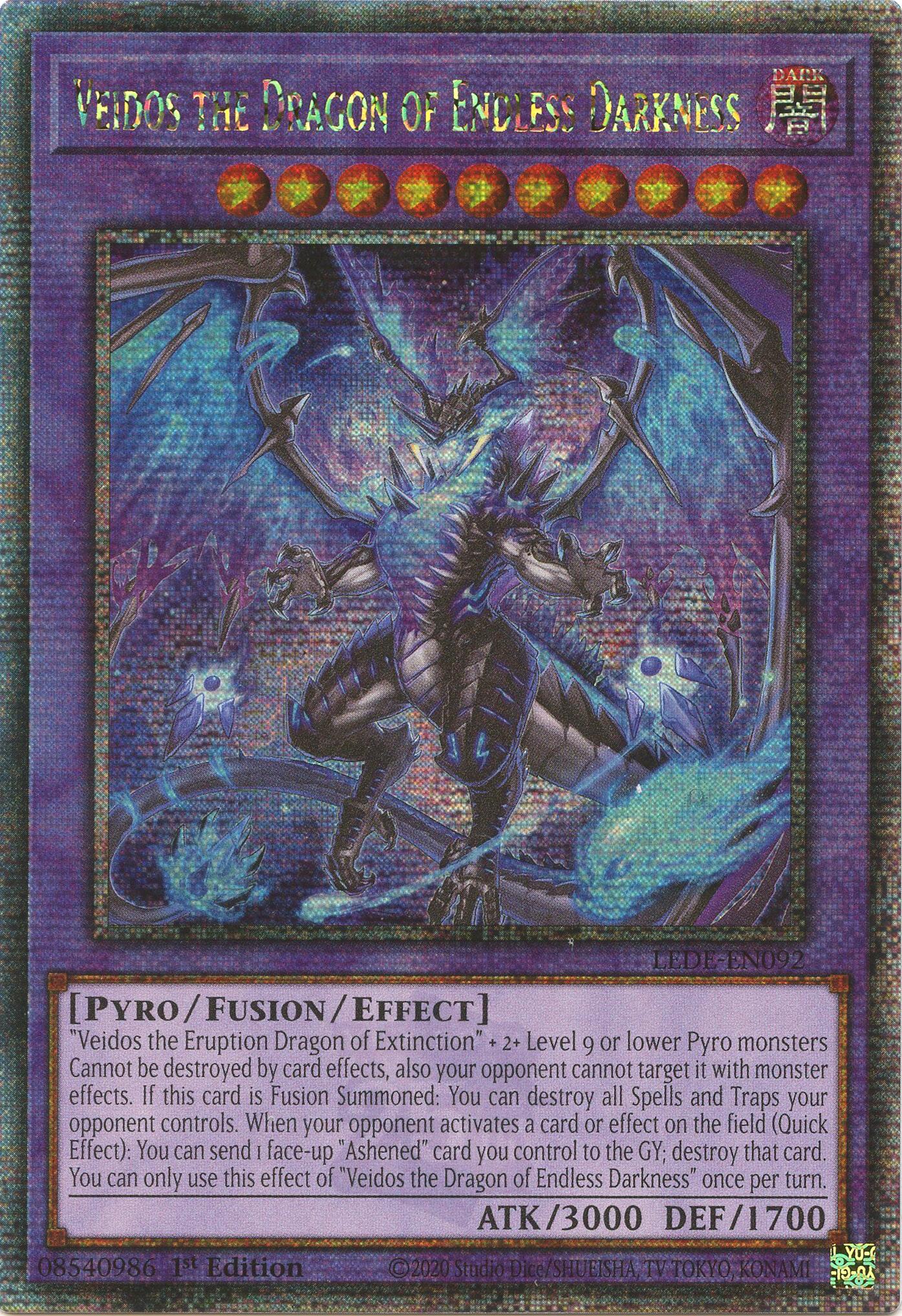 Veidos the Dragon of Endless Darkness (Quarter Century Secret Rare) [LEDE-EN092] Quarter Century Secret Rare | Exor Games New Glasgow