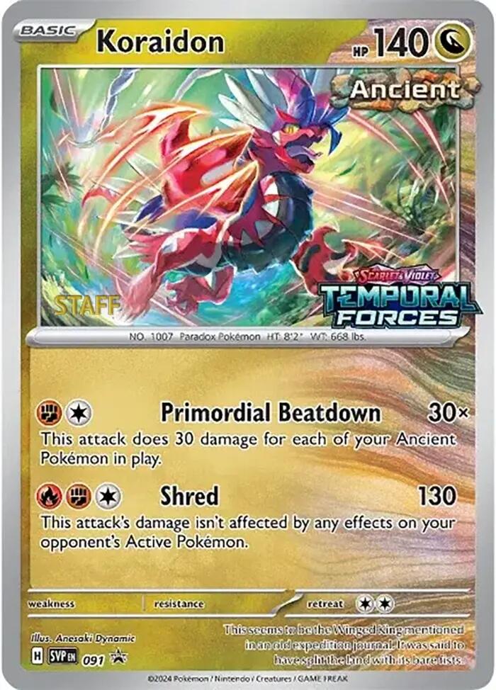 Koraidon (091) (Stamped) (Staff) [Scarlet & Violet: Black Star Promos] | Exor Games New Glasgow