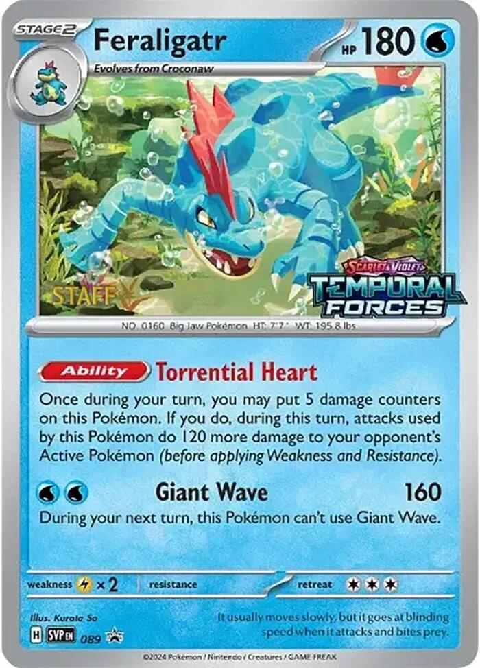 Feraligatr (089) (Staff Prerelease Promo) [Scarlet & Violet: Black Star Promos] | Exor Games New Glasgow