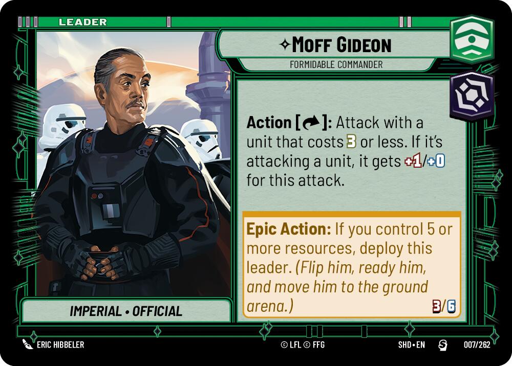 Moff Gideon - Formidable Commander (007/262) (007/262) [Shadows of the Galaxy] | Exor Games New Glasgow