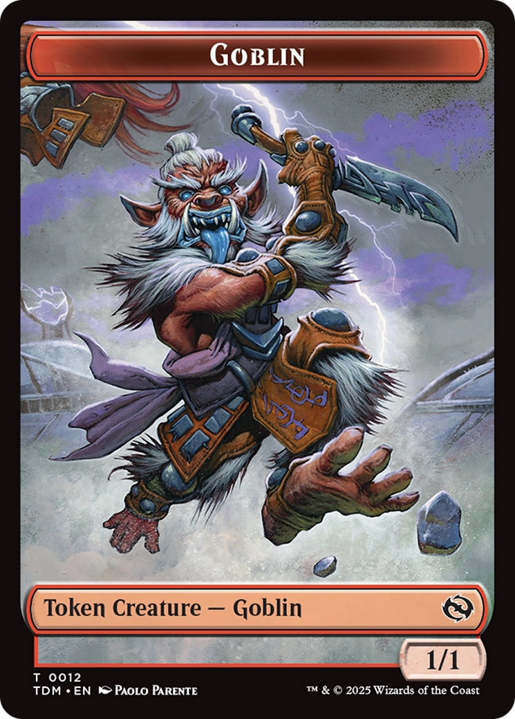 Goblin // Warrior Double-Sided Token [Tarkir: Dragonstorm Tokens] | Exor Games New Glasgow