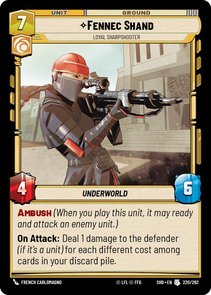 Fennec Shand - Loyal Sharpshooter (220/262) (220/262) [Shadows of the Galaxy] | Exor Games New Glasgow