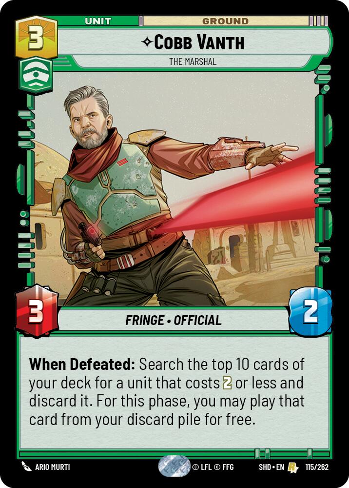 Cobb Vanth - The Marshal (115/262) (115/262) [Shadows of the Galaxy] | Exor Games New Glasgow