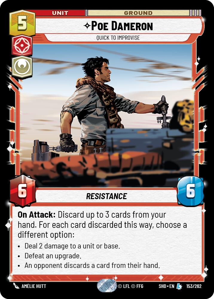 Poe Dameron - Quick to Improvise (153/262) (153/262) [Shadows of the Galaxy] | Exor Games New Glasgow