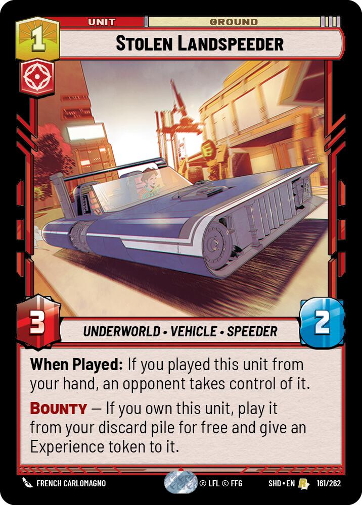 Stolen Landspeeder (161/262) (161/262) [Shadows of the Galaxy] | Exor Games New Glasgow
