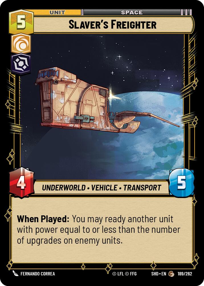 Slaver's Freighter (189/262) (189/262) [Shadows of the Galaxy] | Exor Games New Glasgow