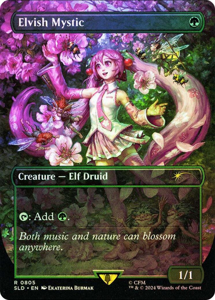 Elvish Mystic (0805 - Japanese Rainbow Foil) [Secret Lair Drop Series] | Exor Games New Glasgow