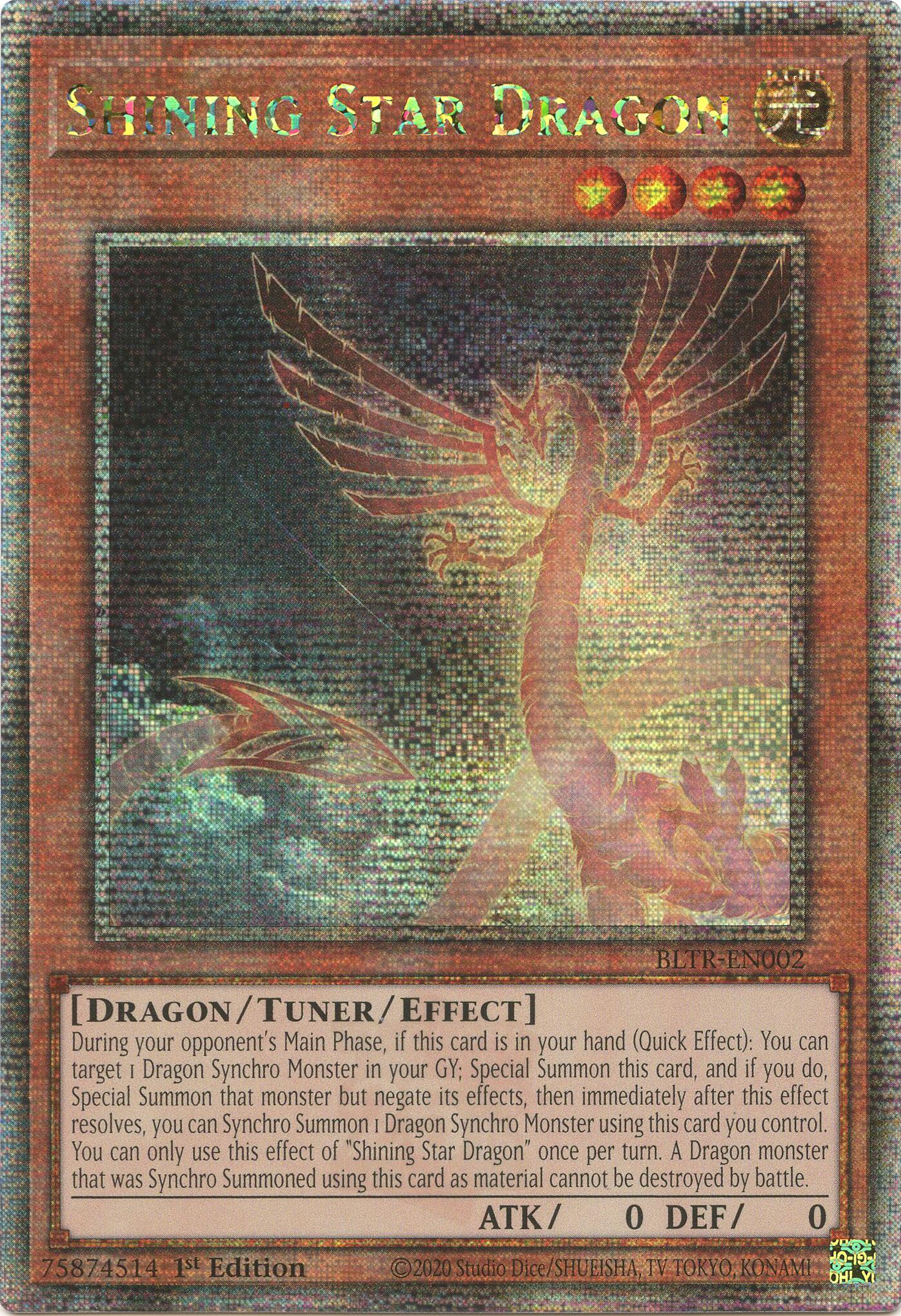 Shining Star Dragon (Quarter Century Secret Rare) [BLTR-EN002] Quarter Century Secret Rare | Exor Games New Glasgow