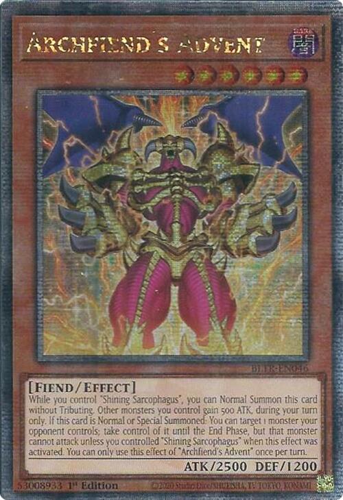 Archfiend's Advent (Quarter Century Secret Rare) [BLTR-EN046] Quarter Century Secret Rare | Exor Games New Glasgow