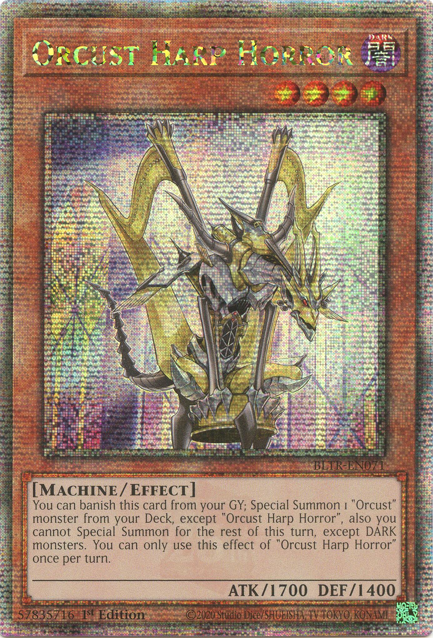 Orcust Harp Horror (Quarter Century Secret Rare) [BLTR-EN071] Quarter Century Secret Rare | Exor Games New Glasgow