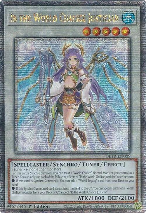 Ib the World Chalice Justiciar (Quarter Century Secret Rare) [BLTR-EN089] Quarter Century Secret Rare | Exor Games New Glasgow