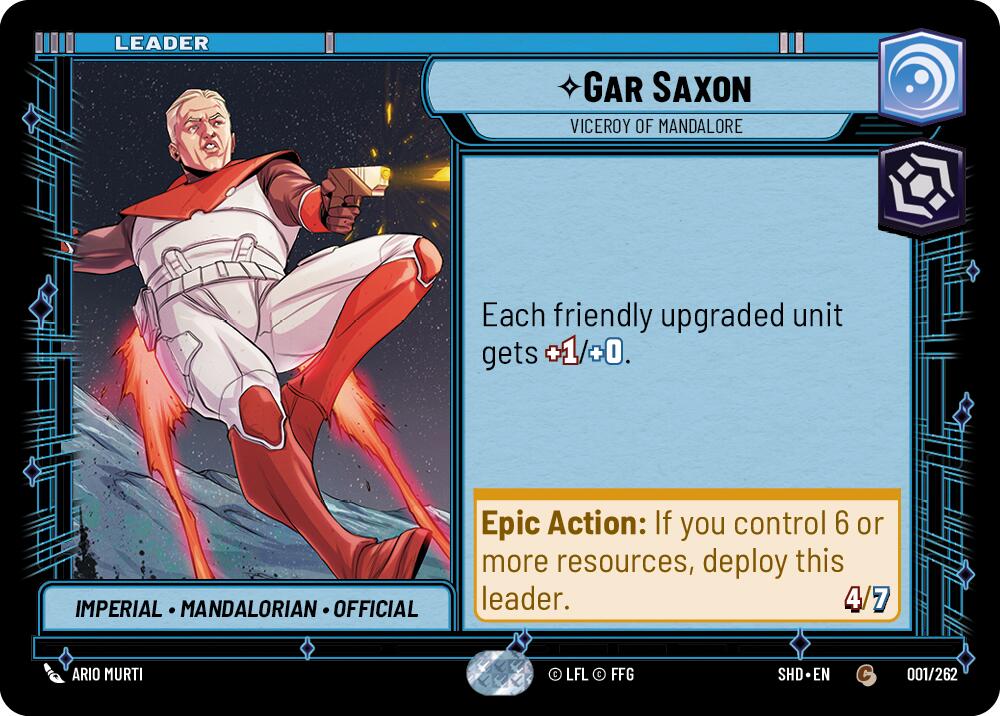 Gar Saxon - Viceroy of Mandalore (001/262) (001/262) [Shadows of the Galaxy] | Exor Games New Glasgow