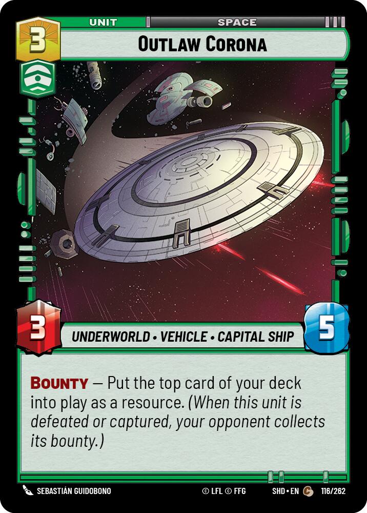 Outlaw Corona (116/262) (116/262) [Shadows of the Galaxy] | Exor Games New Glasgow