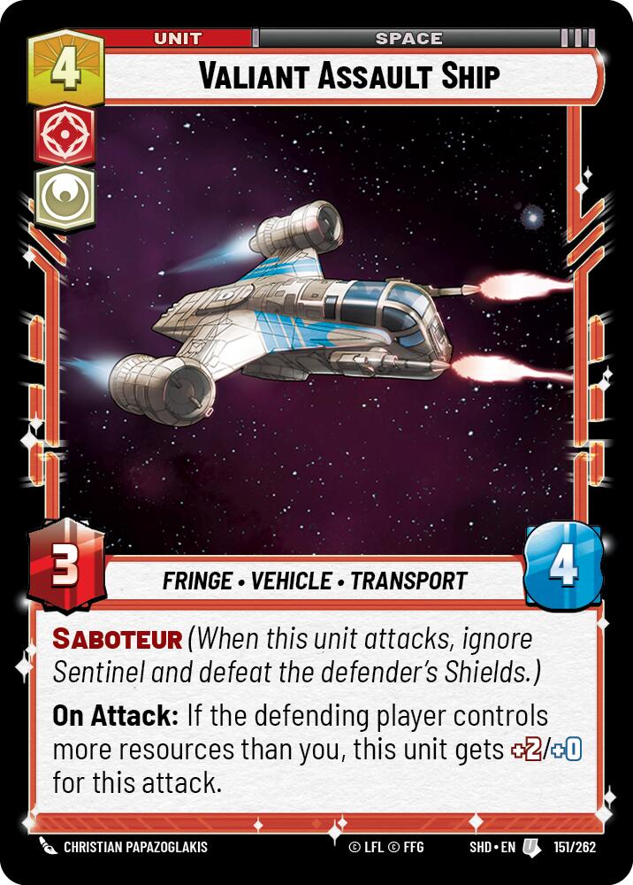Valiant Assault Ship (151/262) (151/262) [Shadows of the Galaxy] | Exor Games New Glasgow