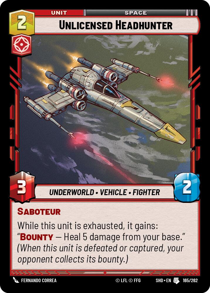 Unlicensed Headhunter (165/262) (165/262) [Shadows of the Galaxy] | Exor Games New Glasgow