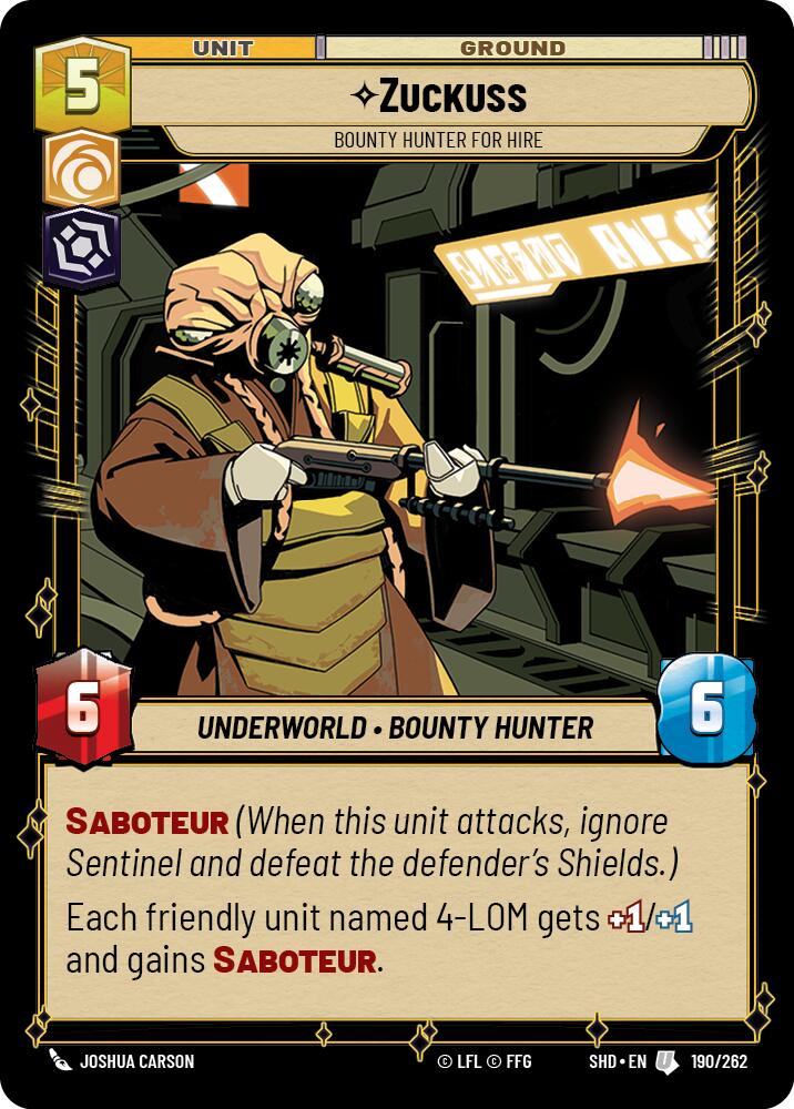 Zuckuss - Bounty Hunter for Hire (190/262) [Shadows of the Galaxy] | Exor Games New Glasgow