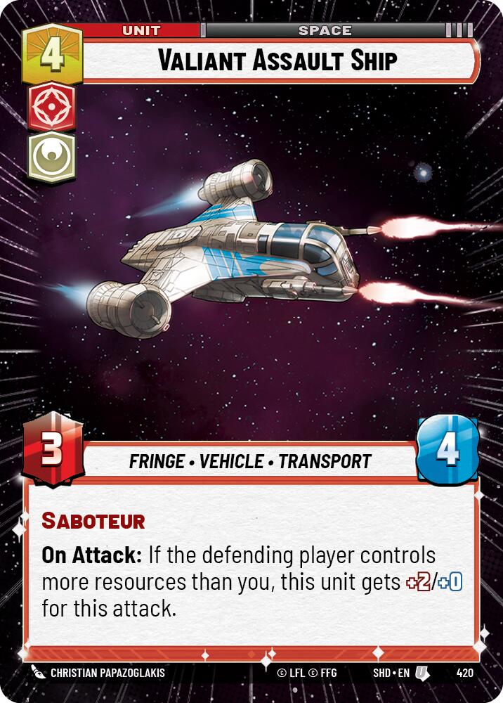Valiant Assault Ship (420) (Hyperspace) (420) [Shadows of the Galaxy] | Exor Games New Glasgow